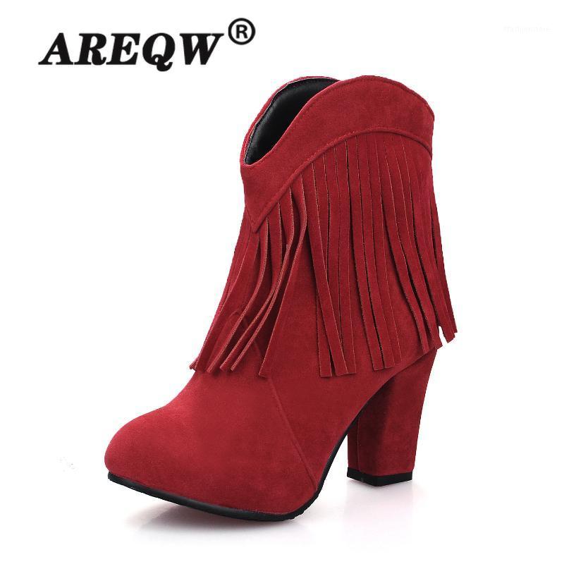 

High Heels Thick Boots Women Kid Suede Ankle Booties Zip Shoes Female Square Toe Party Shoes Ladies Winter 2021 New1