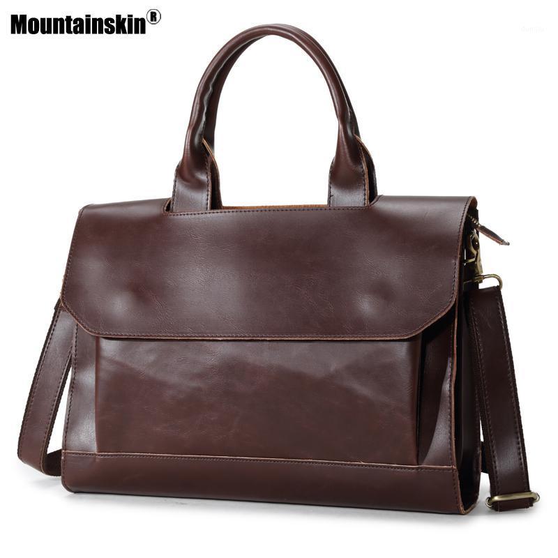 

Mountainskin Men's Briefcase Messenger Bag PU Leather Business Handbag 2020 New Male Large Capacity Messenger Shoulder Bag SQ0021, Black