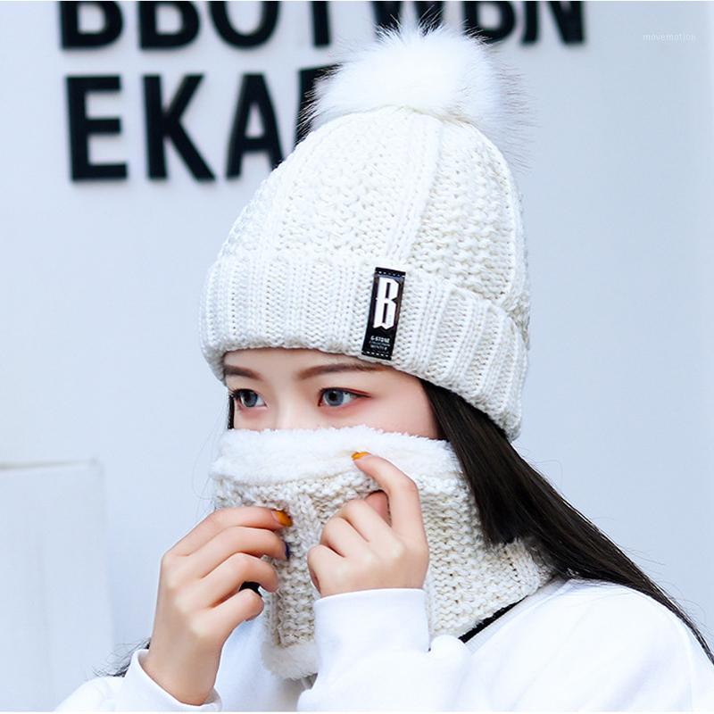 

Women Winter Skullies Beanie Warm Wool Scarf Hat Knitted Beanies Cap Hat Thick Mask For Girls Gorras Bonnet Knitted Hats1