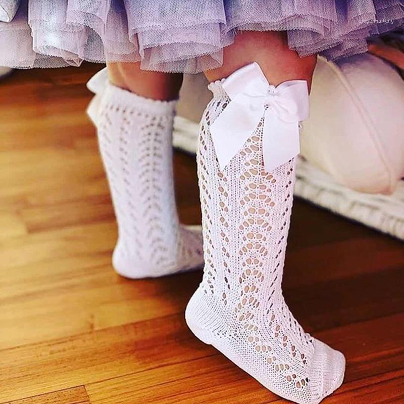 

Spanish Style Baby Socks Girls Knee High Socks With Bows Toddlers Tube Long Kids Hollow Out Princess Sock Infant Socken1, Beige