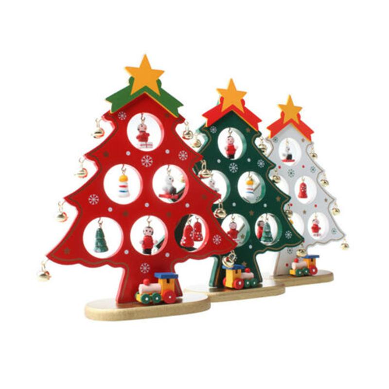 

Mini Wood Christmas Tree Decoration Gift Cute Home Desktop Office Decor Party DIY Gift DIN889