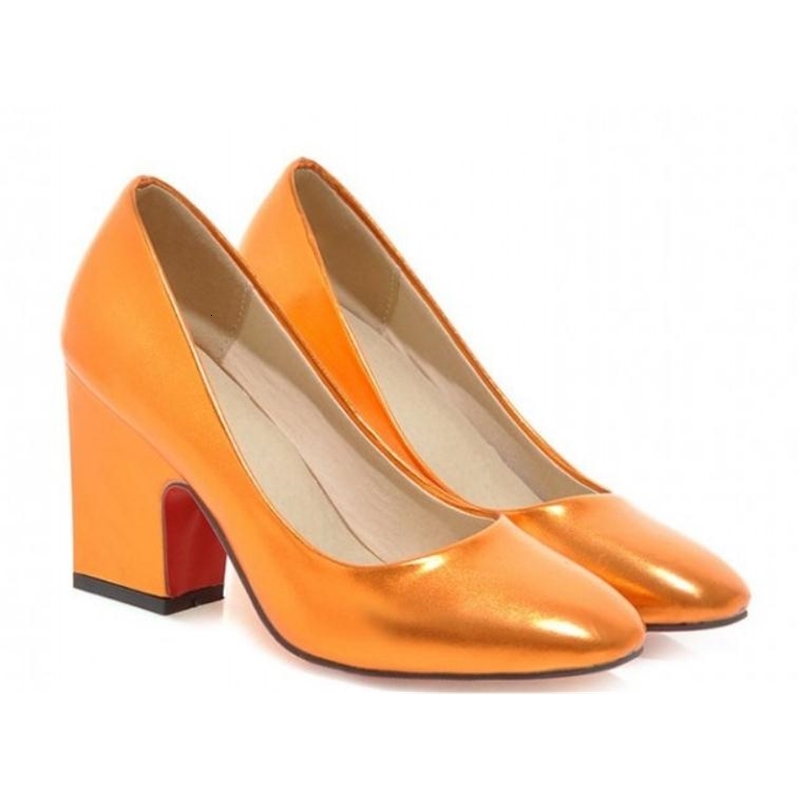 

2021 Free Send Spring New Style Coarse Heel High-heeled Round Head Women's Shoes 14J9, Blue