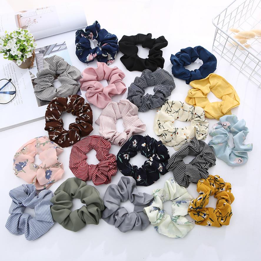 

Scrunchies Headwear Large intestine Hair Ties Ropes Elastic Stripe Hairbands Girls Ponytail Holder Trendy Hair Accessories 71 Designs DW2114, As pictures