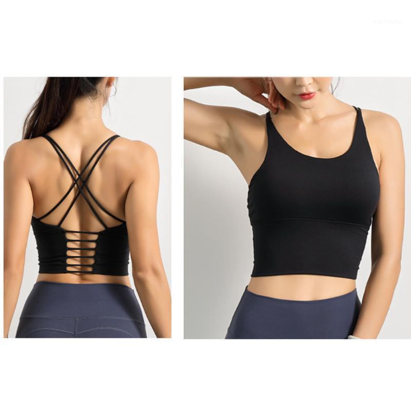 

New Hot Women Cute Yoga Sports Bra Strappy Workout Clothes Bra Tops Vest No Steel Ring SMR881, Red