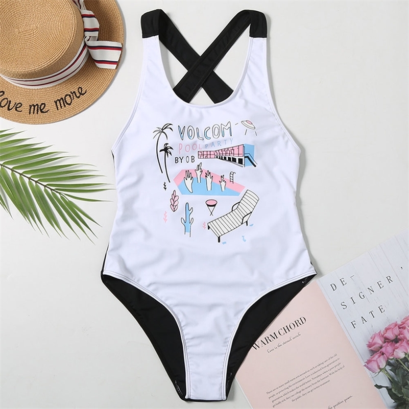 

Sexy Print Swimwear Women Push Up One Piece Swimsuit Female Bather Bathing Suit Swim Wear Monokini Lady Y200824, 5516 no 1