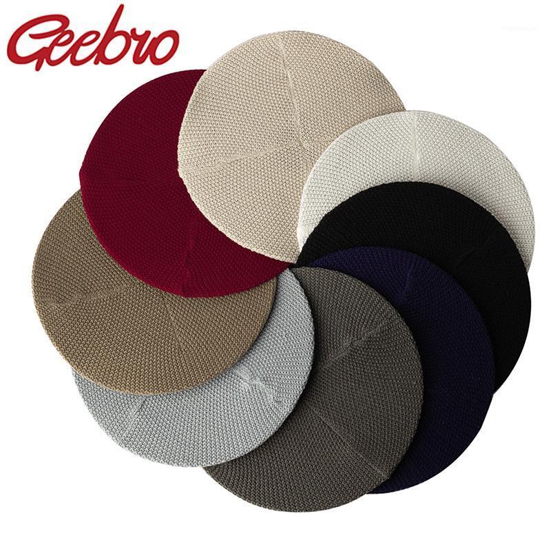 

Geebro New Soft Spring Autumn Women Knitted Berets Ladies Solid Flat Cap Fashion Crochet French Caps Stars Painter Hat1, Beige