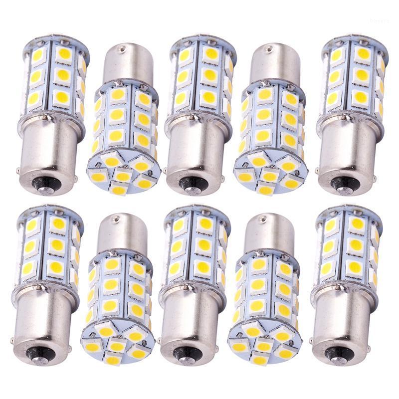 

10X Warm White 27 SMD LED 1156 1141 1003 RV Camper Trailer Interior Light Bulbs1