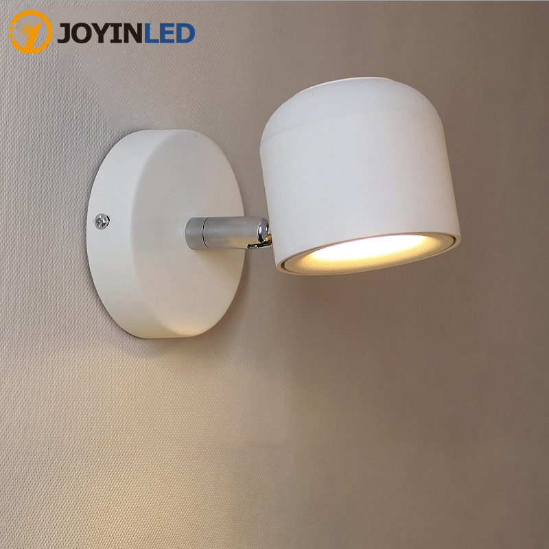 

JOYINLED Modern Design Wall Lamp LED Wall light Adjustable Black/White 7W For Bedroom Foyer Mirror Light Corridor AC90-220V