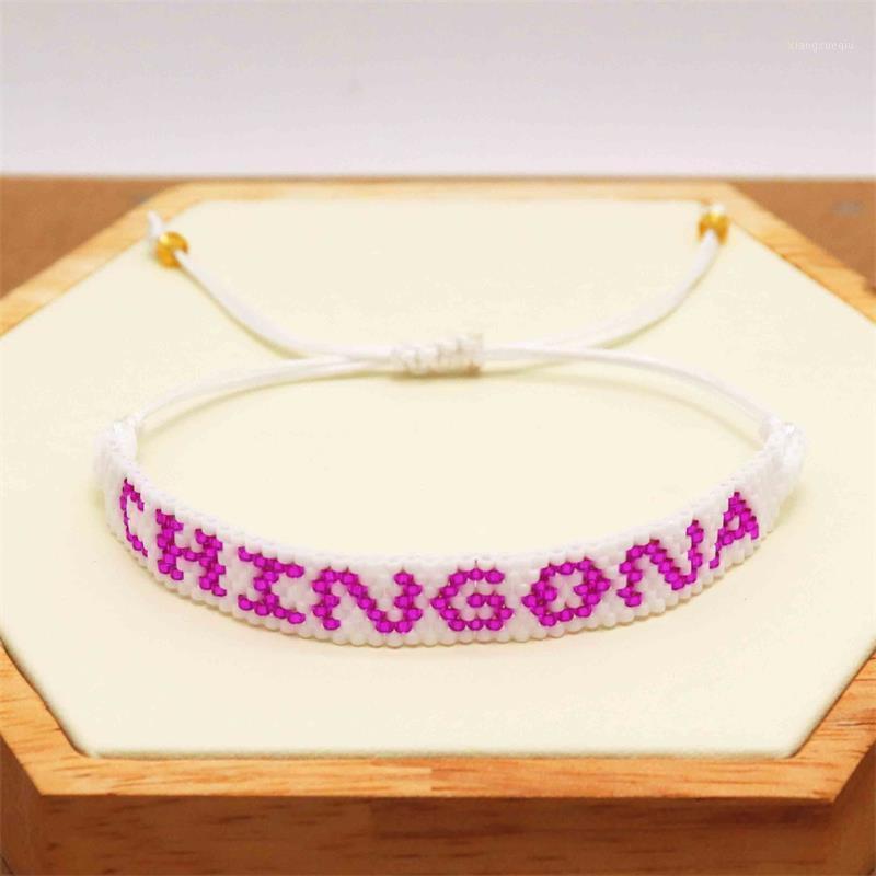 

Beaded, Strands ZHONGVI Mexico CHINGONA Letter Bracelet For Women Summer Beach Bracelets MIYUKI Pulseras Mujer Moda 2022 Beadwork Jewelry Gi, Black