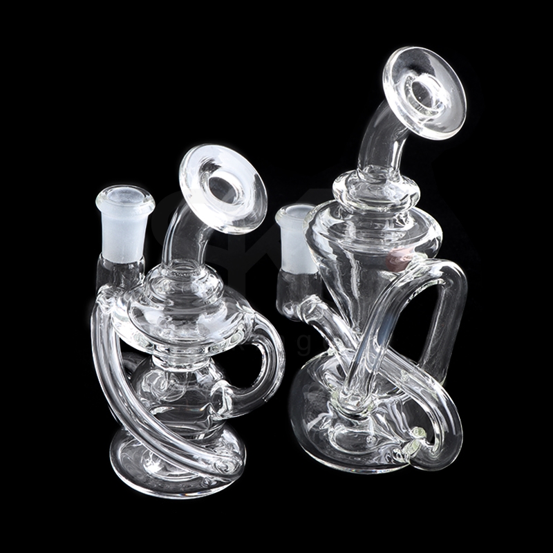 

New Arrival Clear Recycler Glass Dab Rigs 2 Styles 4.0/5.0 Inch Glass Beaker Bongs
