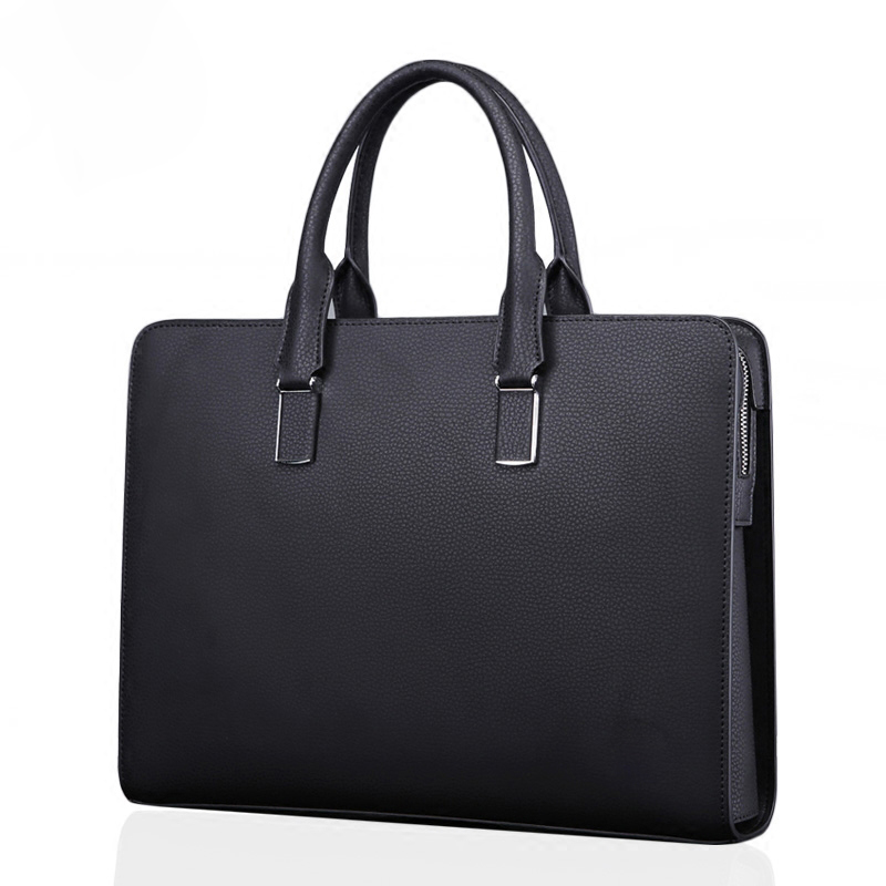 

2021 Famous Share High Quality Leather From Men Bags to 14 "portable A4 Male Hand Bag S5pj, Black 02