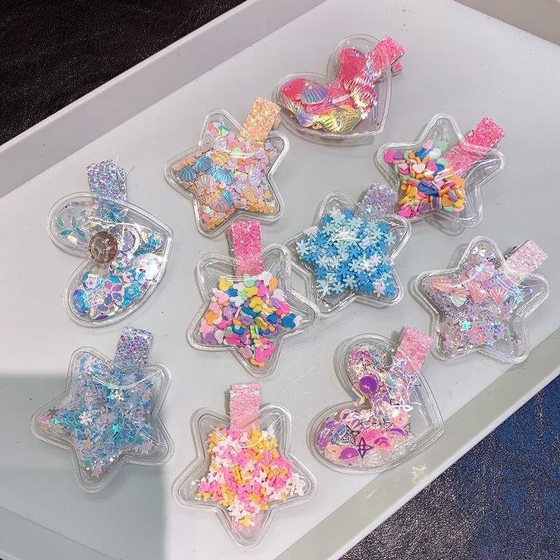 

Hair Accessories 1 PC Candy Star Clips For Kids Cute Princess Barrettes Girl Child Plastic Sweet Shining Heart Children