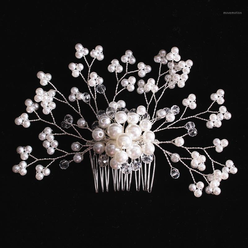 

New Pearls Flowers Style Hair Comb Haipins For Women Wedding Hair Jewelry Ladies Bride Headwear Comb Accessories Mujer1