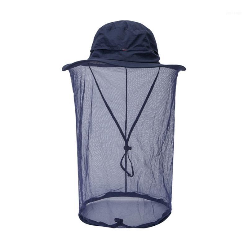 

New Hot Men Fishing Cap Wide Brim Visor Sunshade Hunting Bee Keeping Mesh Hat Insects Mosquito Face Prevention Neck Head Cover1, Khaki