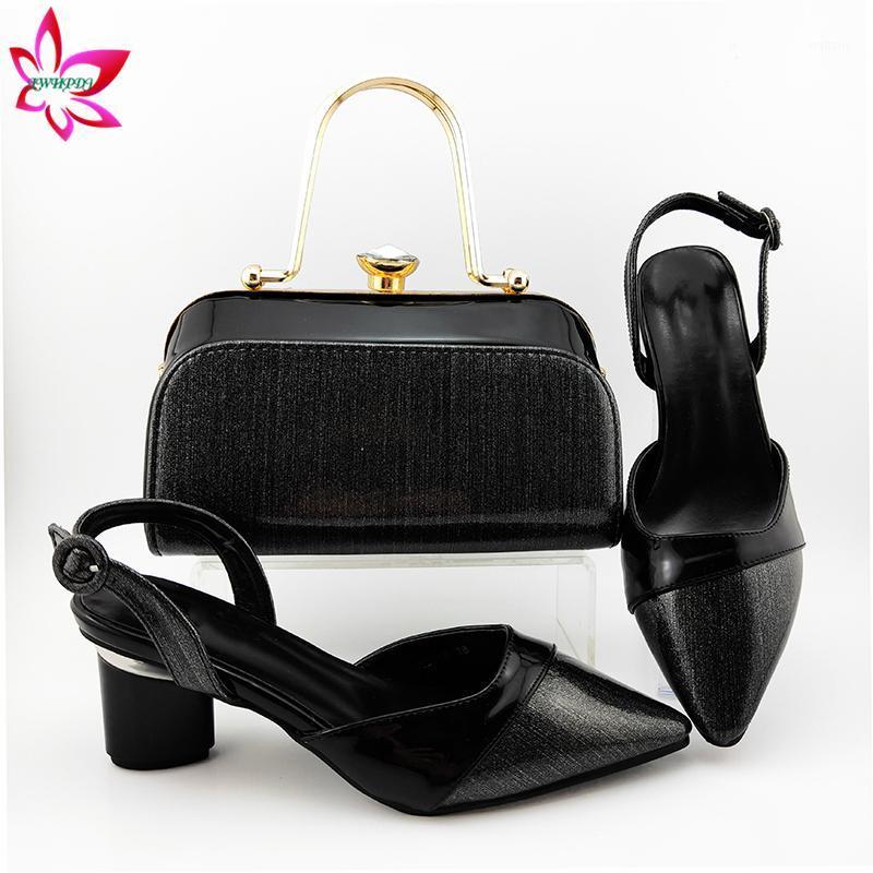 

Black Mature Italian Women Shoes And Bag To Match Set African Comfortable in Heels for Party Shoes And Bag Set For Wedding1, Gold