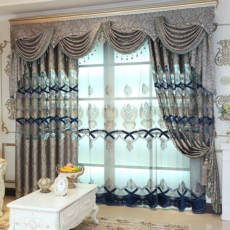 

Semi Blackout Curtains Pastoral Modern Simple Embroidery Curtains for Living Dining Room Bedroom, Tulle