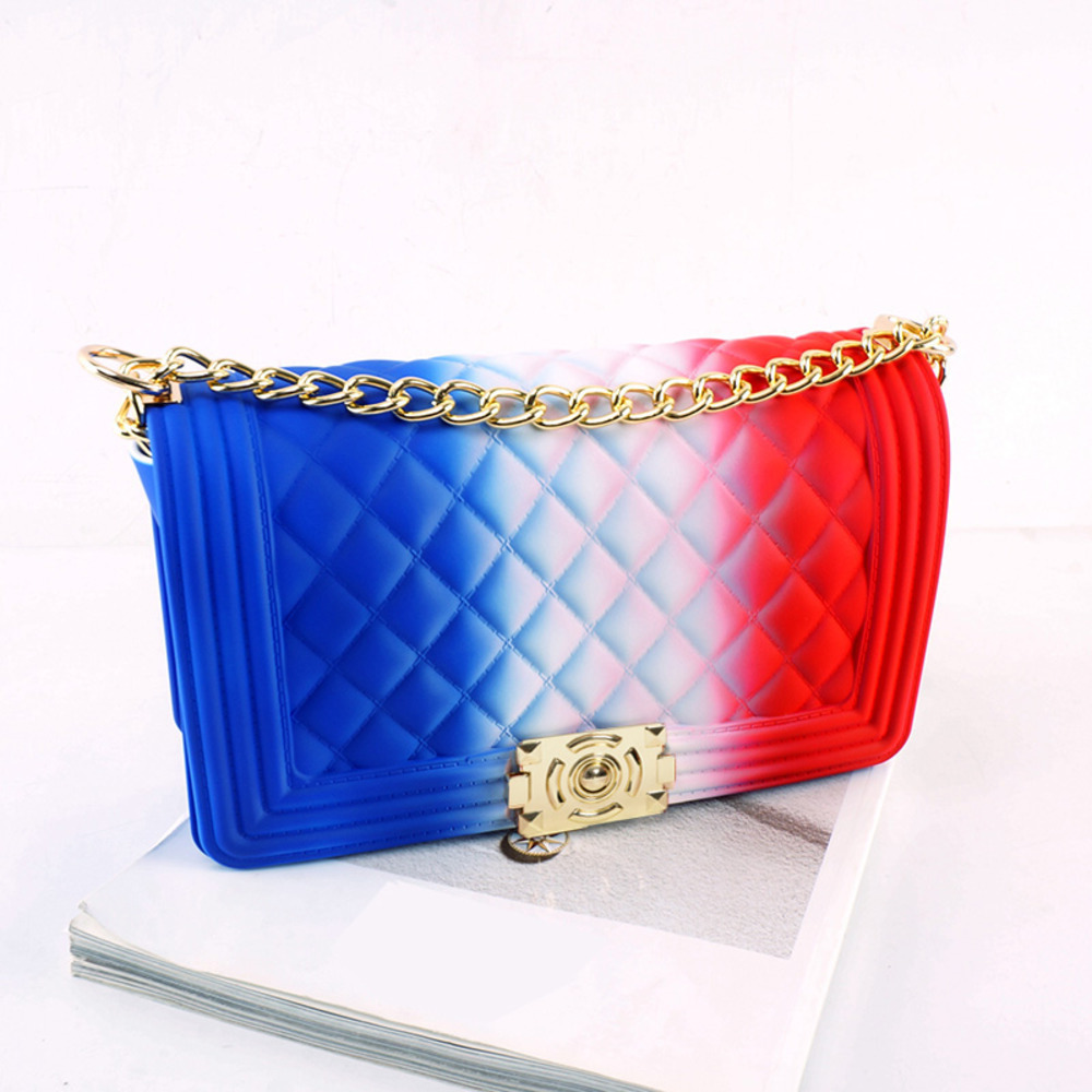 

Gw Wholesale Summer Candy Messenger Handbags Shoulder Crossbody Bag Ladies Wallet Colorful Rainbow Jelly Purses for Women C1223, Color 23