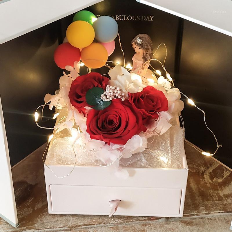 

Rose gift box necklace jewelry box creative birthday gift Valentine eternal flower protection1