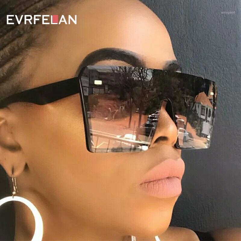 

Sunglasses Evrfelan Women Vintage Oversize Square Sun Glasses Fashion Flat Top Female Big Frame Lentes De Sol Mujer1