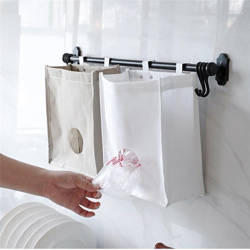 

Garbage Hanging Storage Bag Oxford Cloth Portable Wall-mounted Cabinet Wardrobe Kitchen Organizer Vegetable Fruit Container @D1