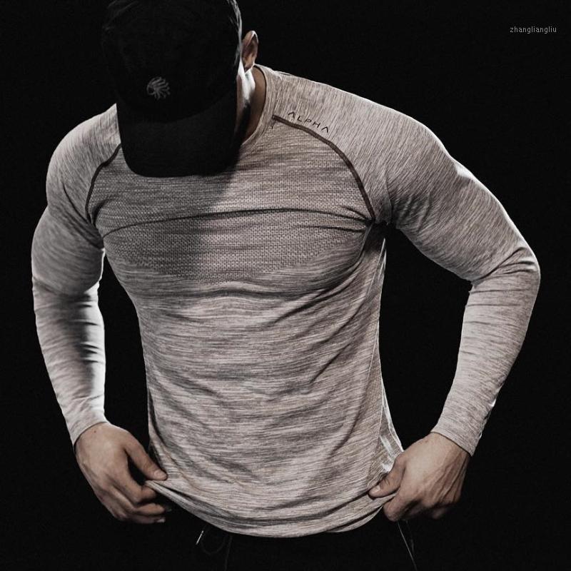

2020 Fall Men's Fitness Sports Long Sleeve T-shirt Men's Sports Running Workout T-shirt Gym Clothing Mens T Shirts1, C3