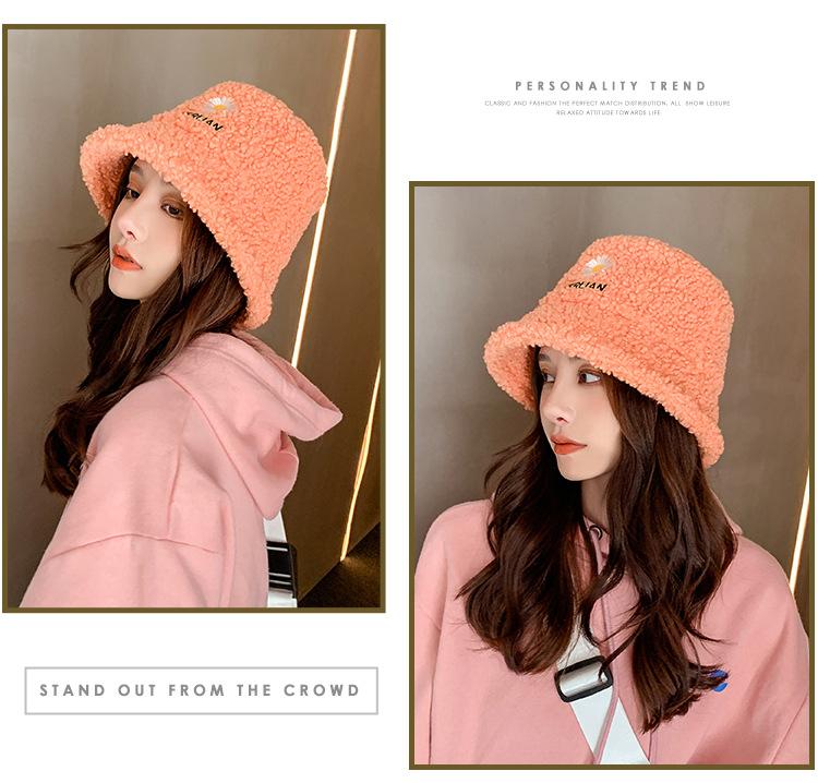 

Faux Fur Flat Bucket Fisherman Hat Women Winter Soft Warm Thick Woolen Female Fishing Caps Outdoor 2021 New gorras bone feminino, Orange