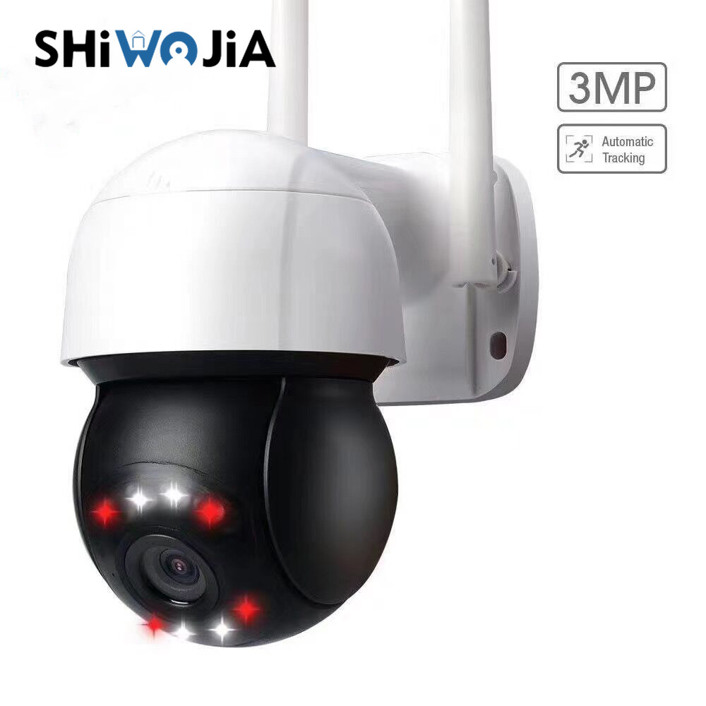 

SHIWOJIA 3MP PTZ Speed Dome IP Camera Wireless WiFi Auto Tracking Security Camera CCTV Surveillance Night Vision ONVIF iCSee