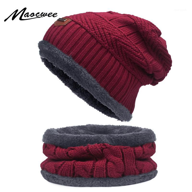 

Two-piece Scarf Hat Set Women Men Beanies Knitted Skullies Hats Winter Warm Wool Crochet Caps Unisex With Natural Fashionable1
