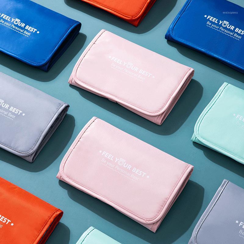 

Women's folding cosmetic bag large capacity cosmetic brush storage bag multifunctional travel brush protective cover1, Black