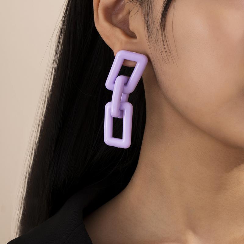 

Candy Color exaggerated geometric Resin acrylic Earrings simple temperament earrings pendientes mujer