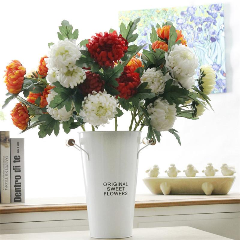 

Flone 5 Heads Artificial Chrysanthemum Simulation Gerbera Flower False Flower Ball Chrysanthemum Wedding Home Party Decor