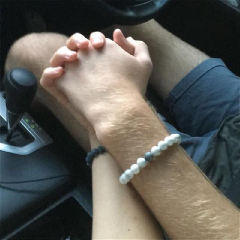 

Charms Distance Couples Bracelet Classic Natural Stone White and Black Yin Yang Beaded Bracelets for Men Women Best Friend Gifts