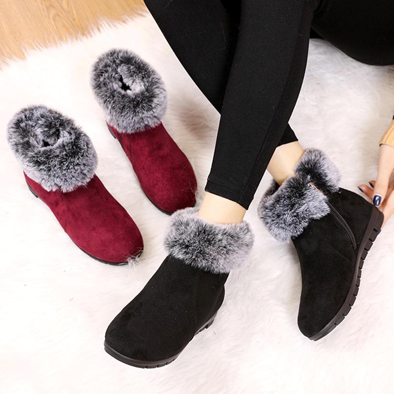 

Boots Women New 2020 Round Toe Australia Winter Footwear Female Shoes Luxury Designer Flat Heel Rubber Snow Ladies