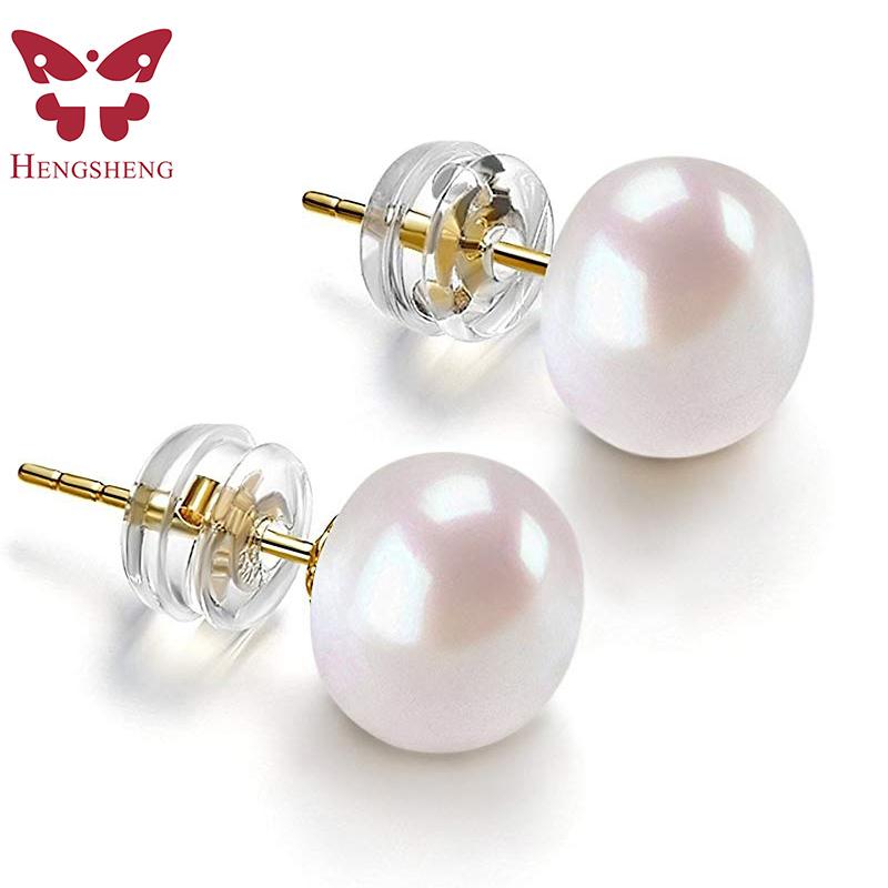 

Stud White Cultured Freshwater Pearl Earrings For Women, Classic 925 Sterling Silver Jewelry Gold 2021 Drop