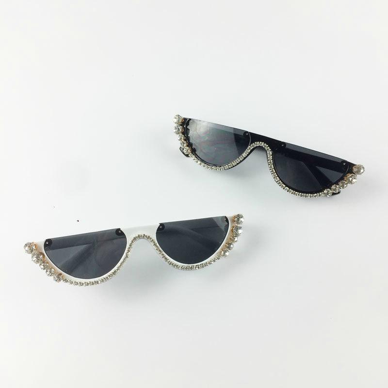 

2020 new half frame sunglasses female personality exaggeration Sunglasses European and American net red womens