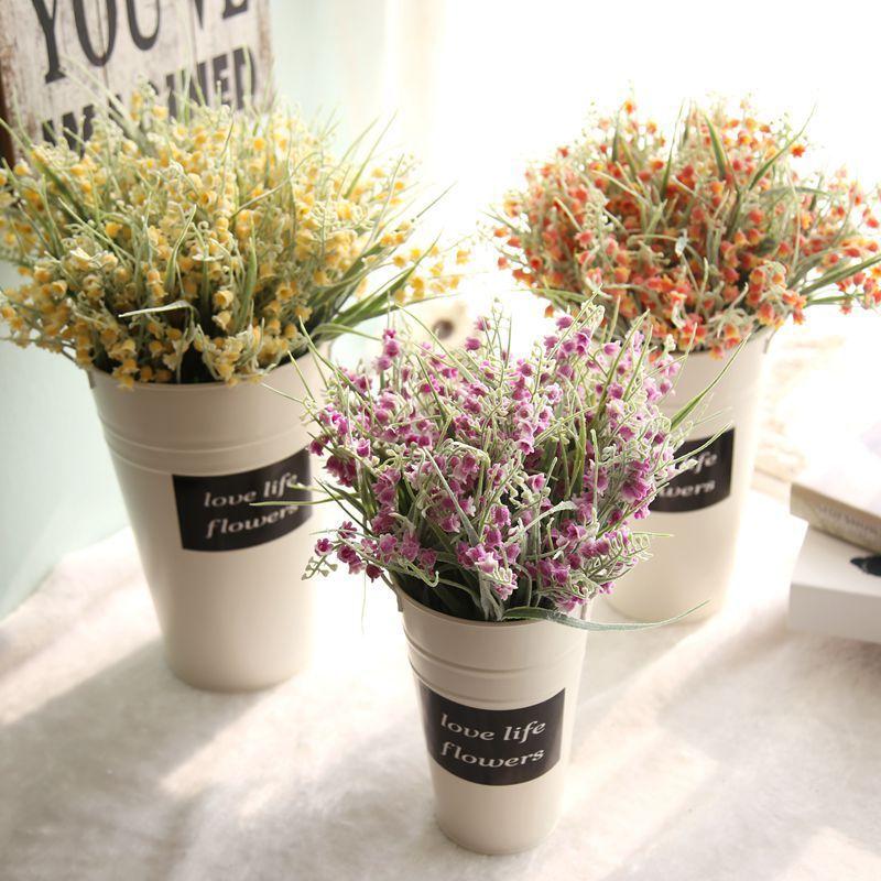 

Green Grass Artificial Plants For Plastic Flowers Household Store Dest Rustic Decoration Clover Plant Wholesale SF36476, Orange