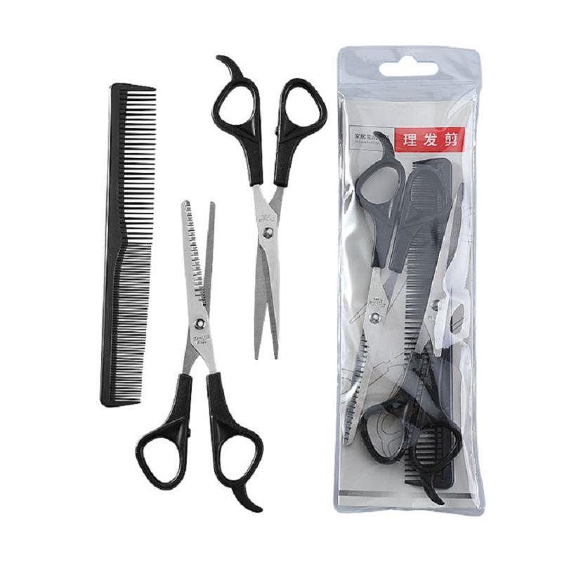 

Children'S Baby Haircut Scissors Hair Thinning Teeth Cutting Flat Cutting Plastic Comb Three Piece Set Of Physical Beauty Tools