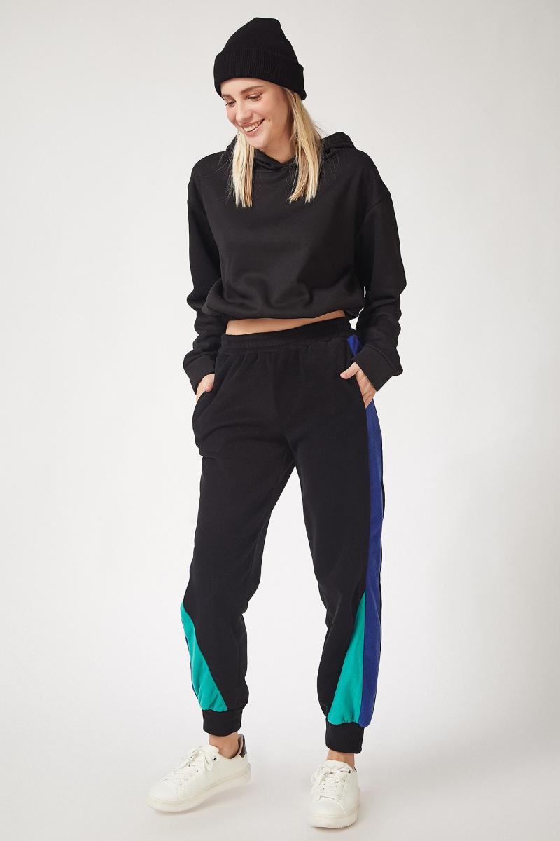 

Happiness ist. Womens Block Color Winter Fleece Sweatpants OX00047, Cobalt blue