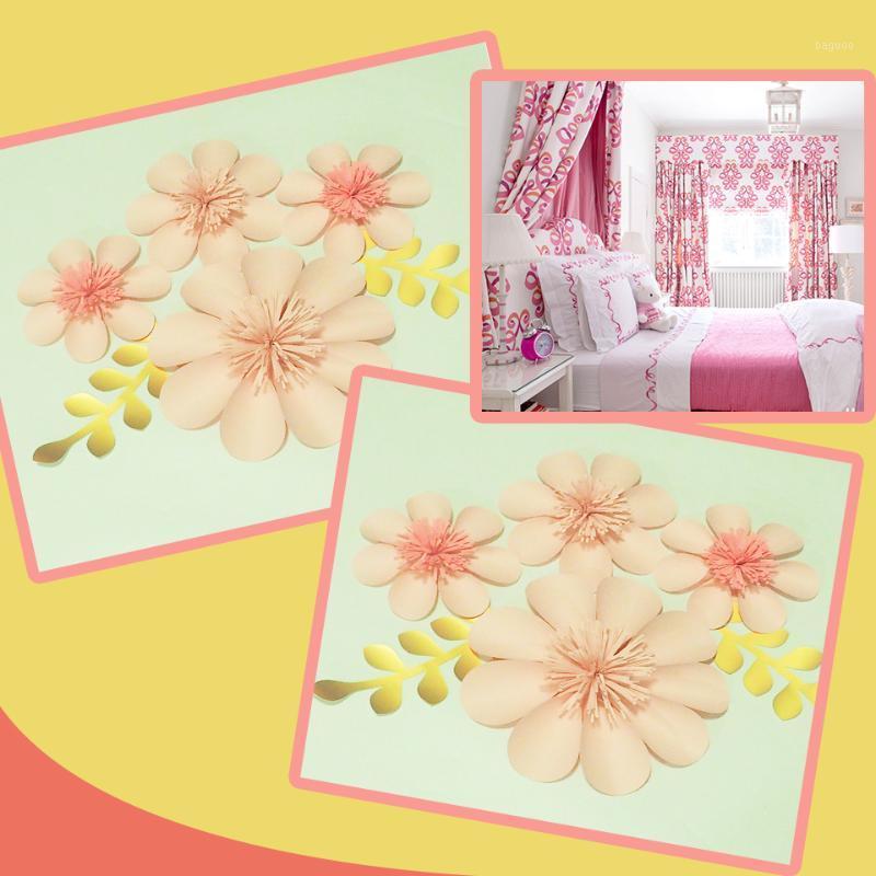 

2021 DIY Giant Paper Flowers Backdrop Full Kits 4PCS + Leaves 2PCS Baby Nursery Decor Bedroom's Wall Paper With Video Tutorials1, Custom order