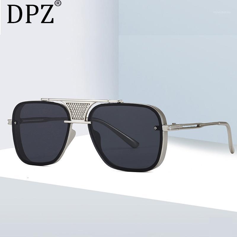 

NEW retro women's trend metal hollow sunglasses for men with large frames and double beam pilot sunglasses UV4001