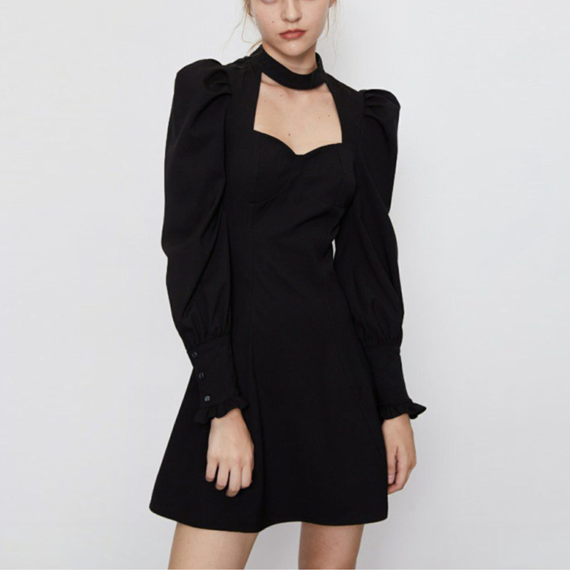 

2021 New Spring Autumn Women High Quality Solid Sexy Halter Ladies Loog Sleeves Elegant Girls Causal Outfits Tast