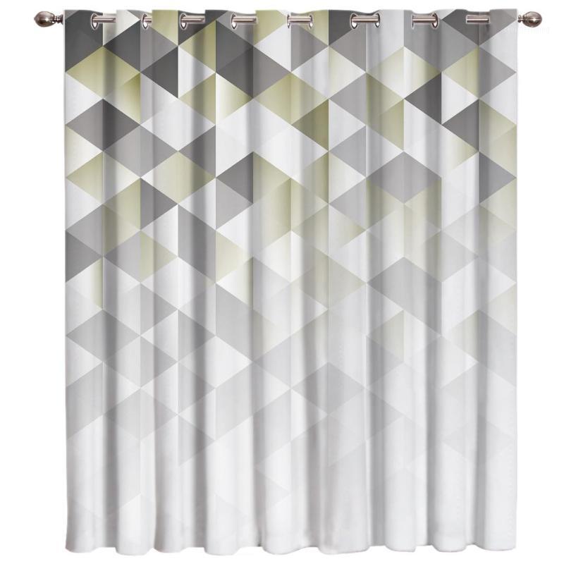 

Geometric Gradient With Mosaic Triangle Pattern Room Curtains Large Window Living Room Curtains Bathroom Outdoor Indoor Fabric1, As pic
