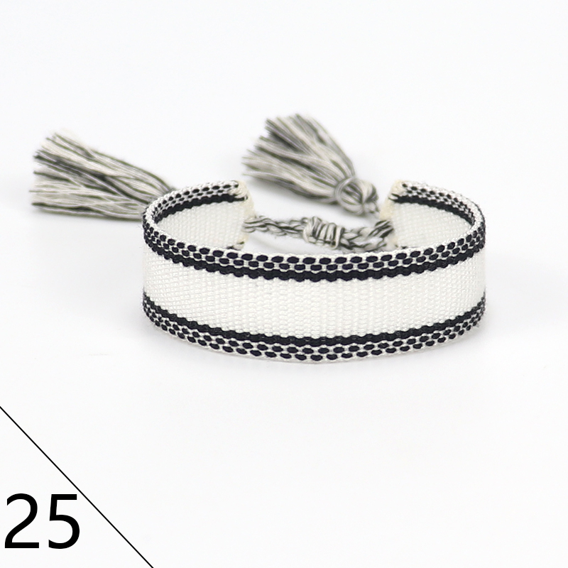 

Top quality Brand Fashion Jewelry For Men Women Handmade Cotton Signture Embroidery Designer Bracelet Woven Bangle Fabrics Luxury