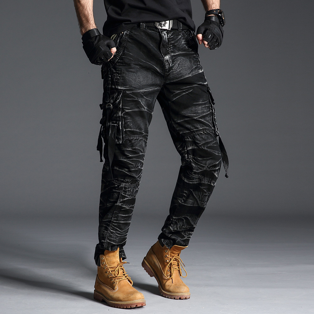 

2021 Cargo Long Cotton Men's Quality Classic Multi-pocket Masculine Pants AC3N, Green