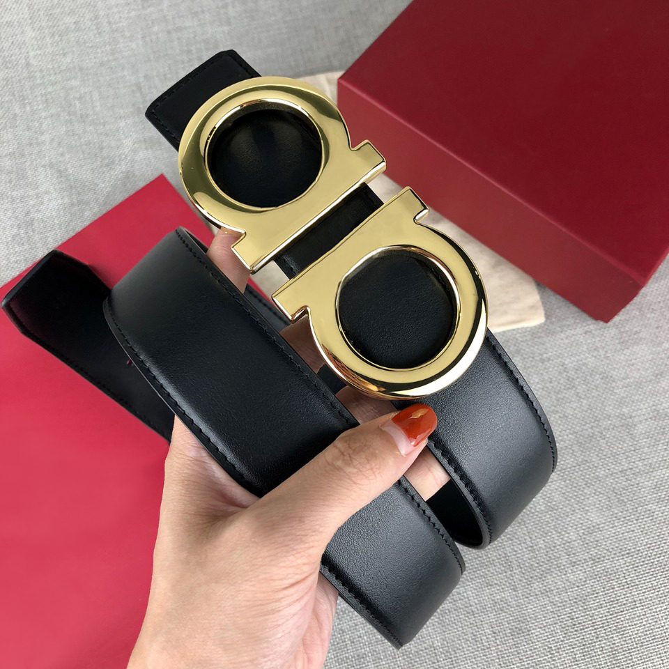

High quality Fashion Womens Men Designers Belts Leather Black Golden Silver Buckle Classic Casual Belt Width 3.4cm With Box, Width 3.4 with box