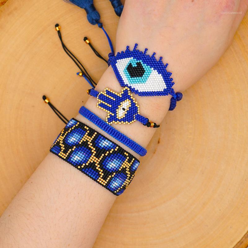 

Charm Bracelets Go2boho MIYUKI Evil Eye Bracelet Women Fatima Hamsa Hand Tassel Jewelry Pulseras Mujer Pattern Adjustable Bileklik1