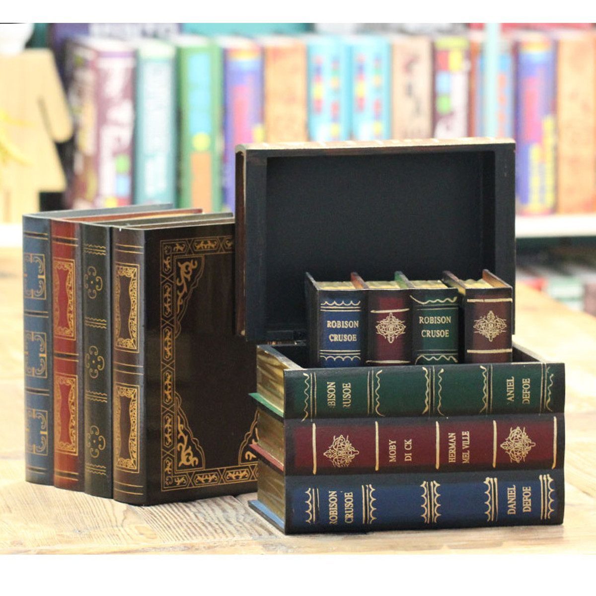 Decorative Fake Book Retro Organizer Boxes Home Office Books Shelf