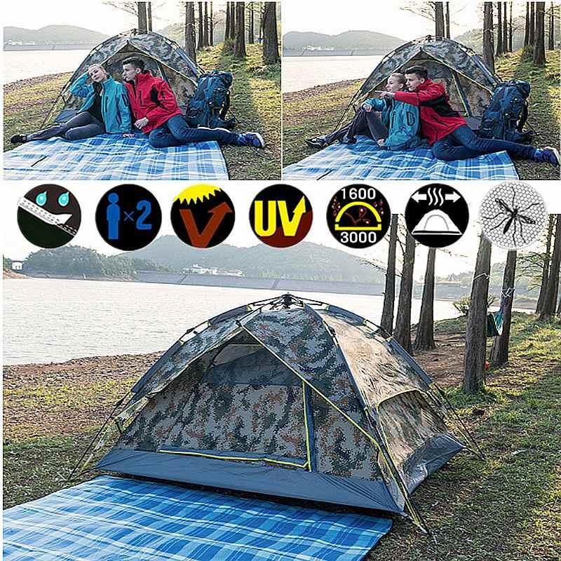 

PU Waterproof Windproof Outdoor 200*140*110cm Oxford cloth coating Sunshade Canopy single layer Camouflage camping hiking tent