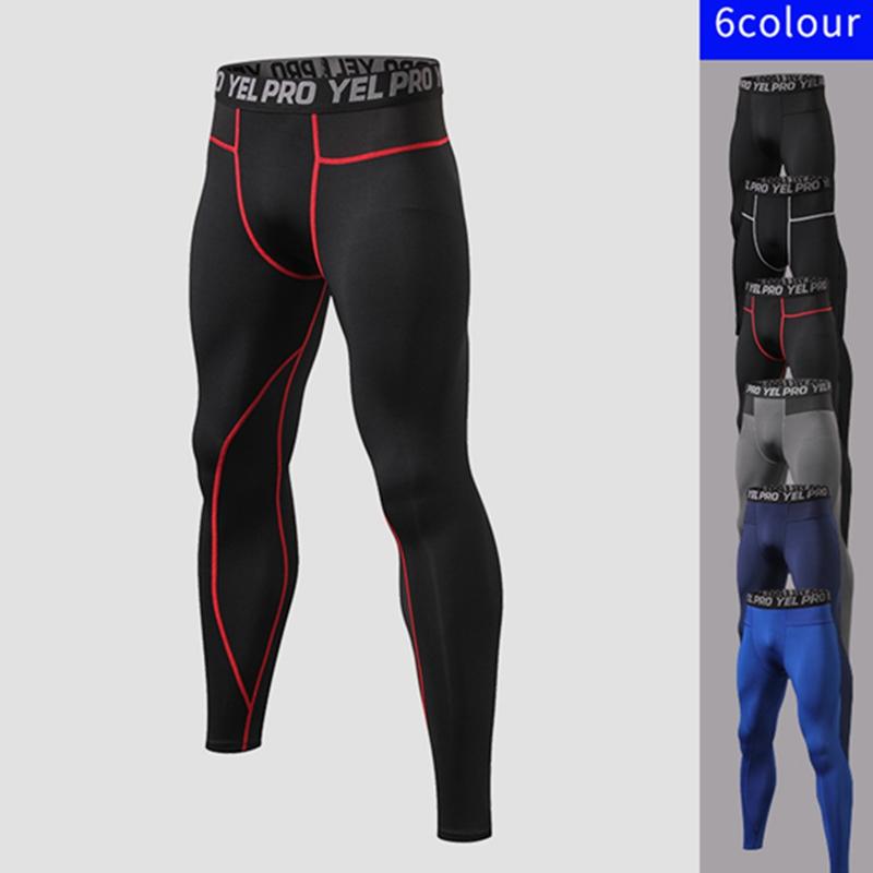 

Mens Gym Compression Leggings Sport YogaTraining Pants Men Running Tights Trousers Men Sportswear Dry-quickly Fit Jogging Pants, Black