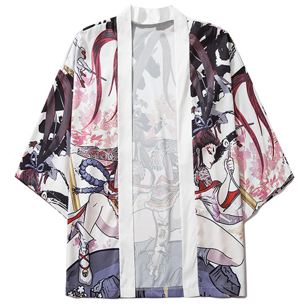 

2021 New Aelfric Eden Harajuku Japanese Jacket Tattoo Killer Print Summer Loose Shirt Japan Streetwear Front Open Coat Kimono 53c2, One